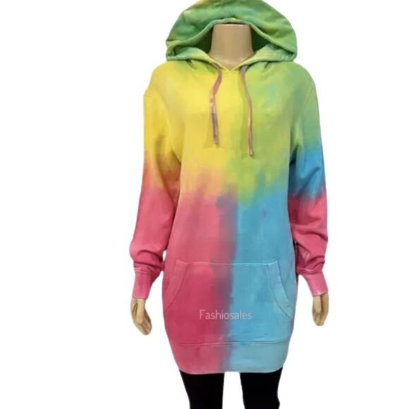 Victoria’s Secret Pink Spiritual Gangster Dress Hoodie Pullover Tie Dye Multicol - Picture 5 of 9